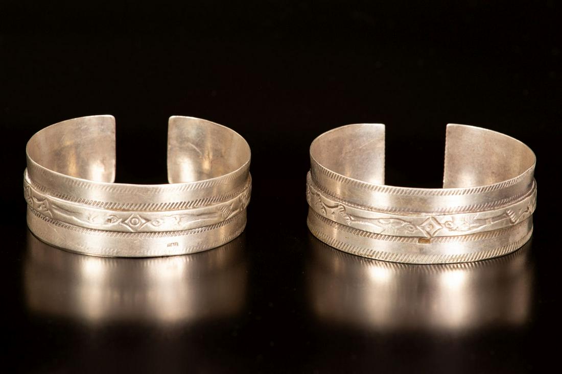 A pair of silver cuff bracelets - Fayyum, Egypt (1 of 3)