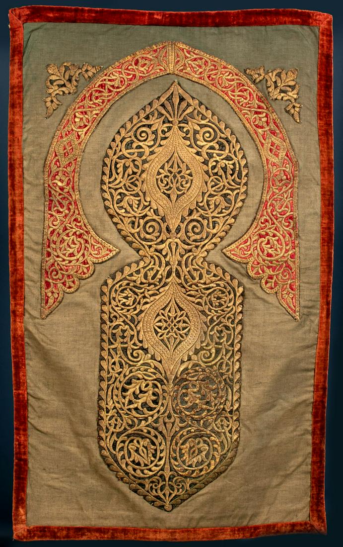 A wall fabric embroidered with silver thread - Ottoman (1 of 2)