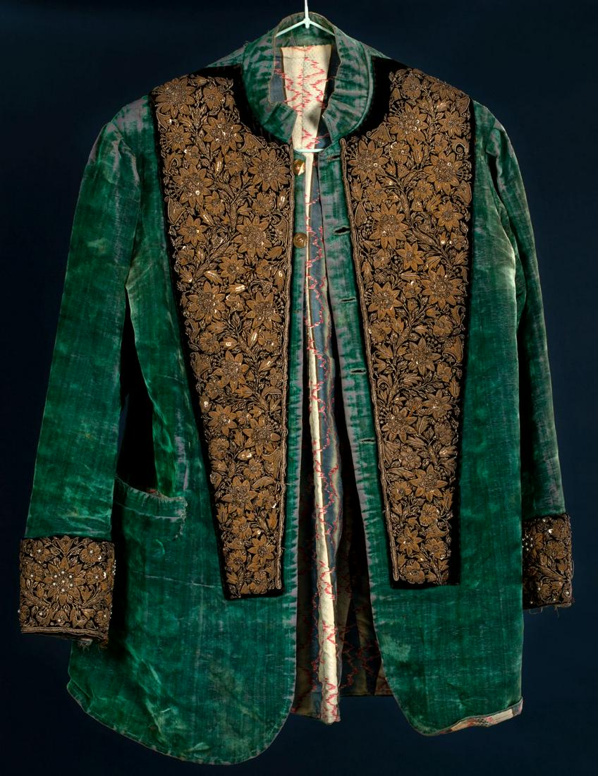 A green velvet jacket with silver embroidery and a (1 of 5)