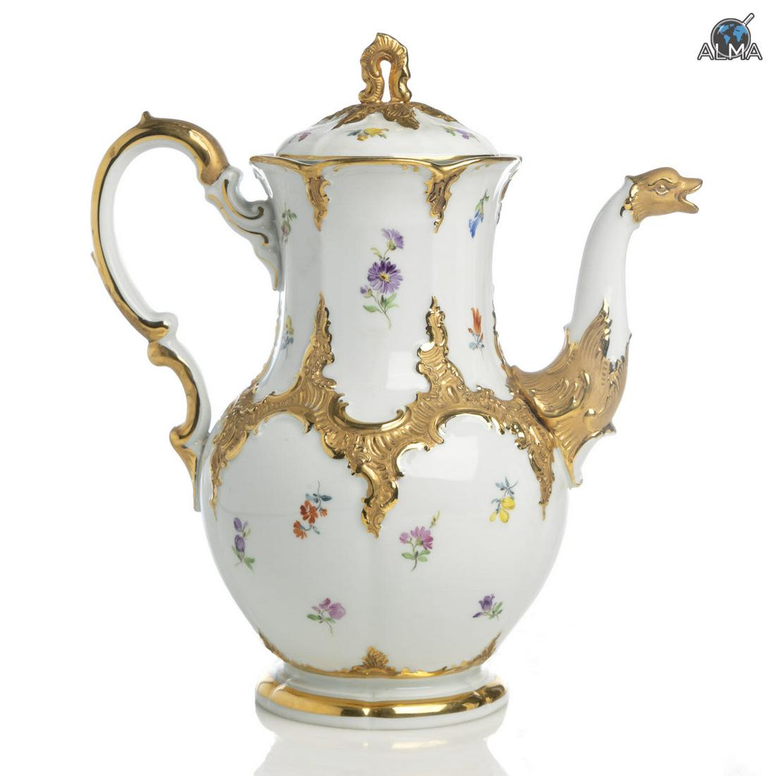 Porcelain Coffee\Tea Serving Dish Marked Meissen. Early (1 of 4)