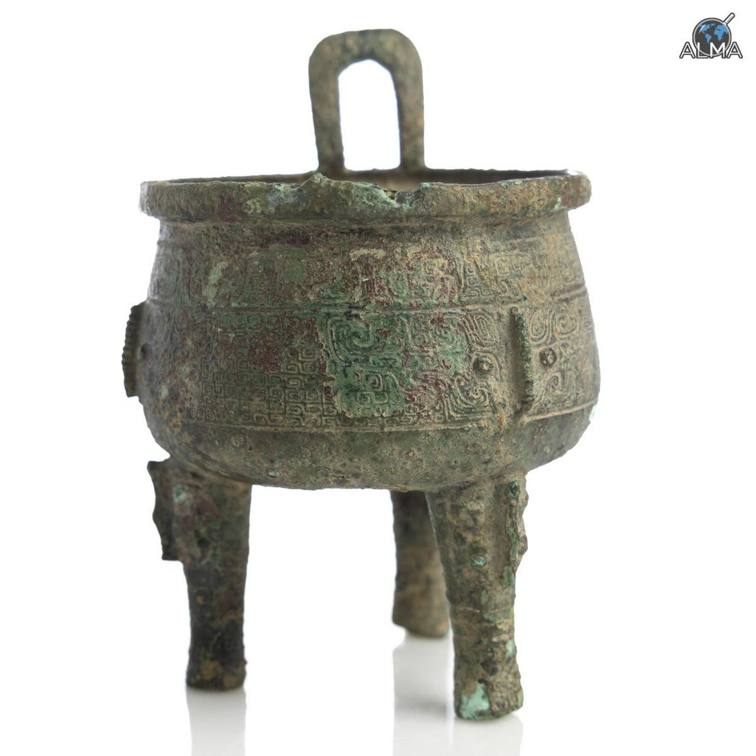 Chinese Bronze Dish for Burning Zhou Dynasty Style (1 of 3)