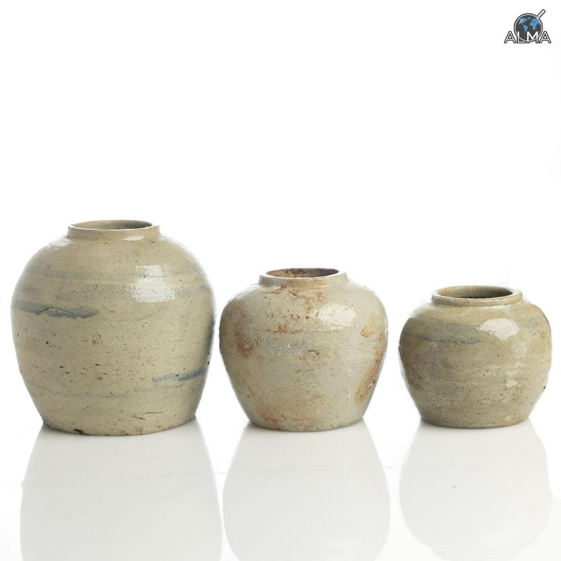 Three Korean Porcelain Dishes w/ Celadon Glaze in (1 of 3)