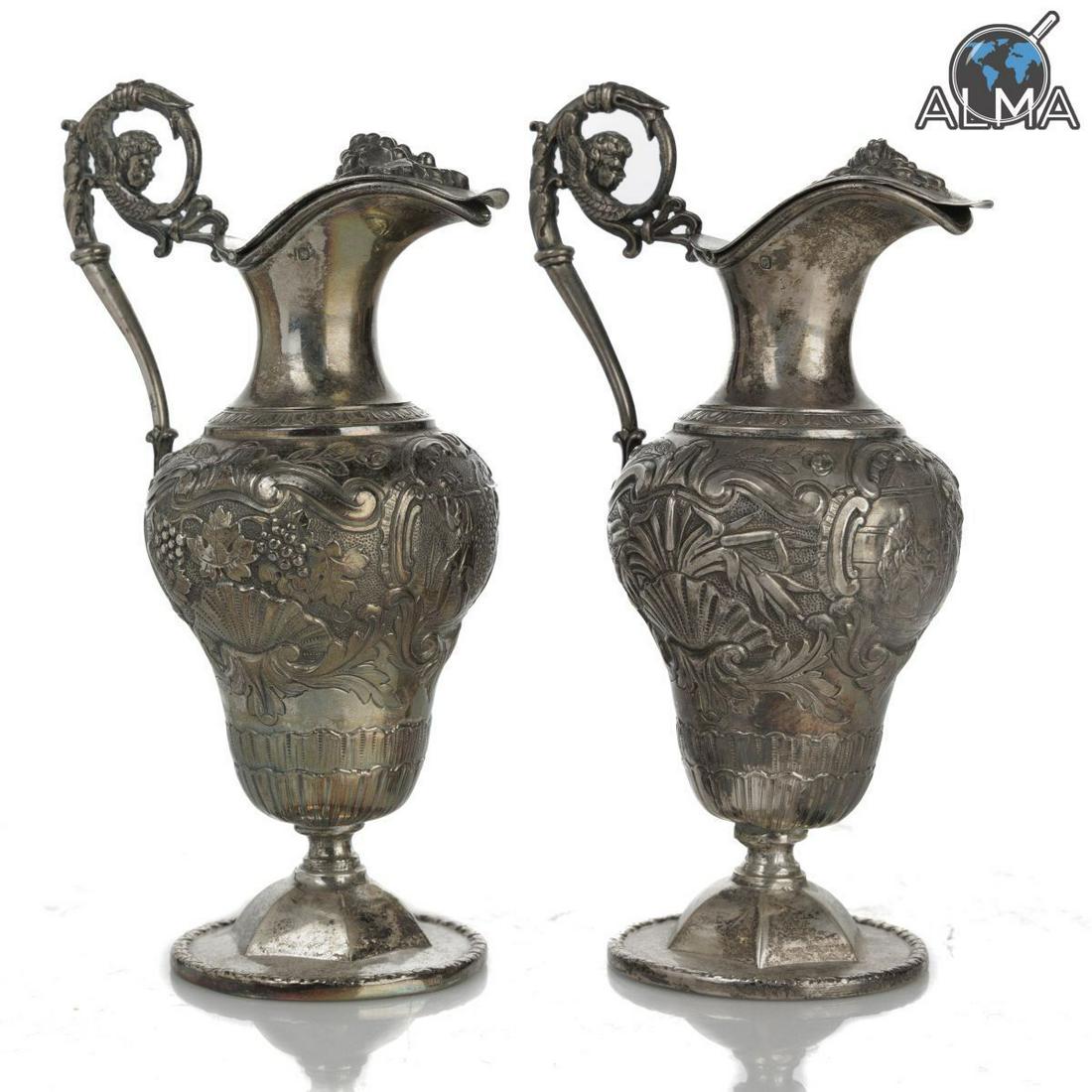 Pair of French Silver Liquor Pitchers from 19th century (1 of 2)