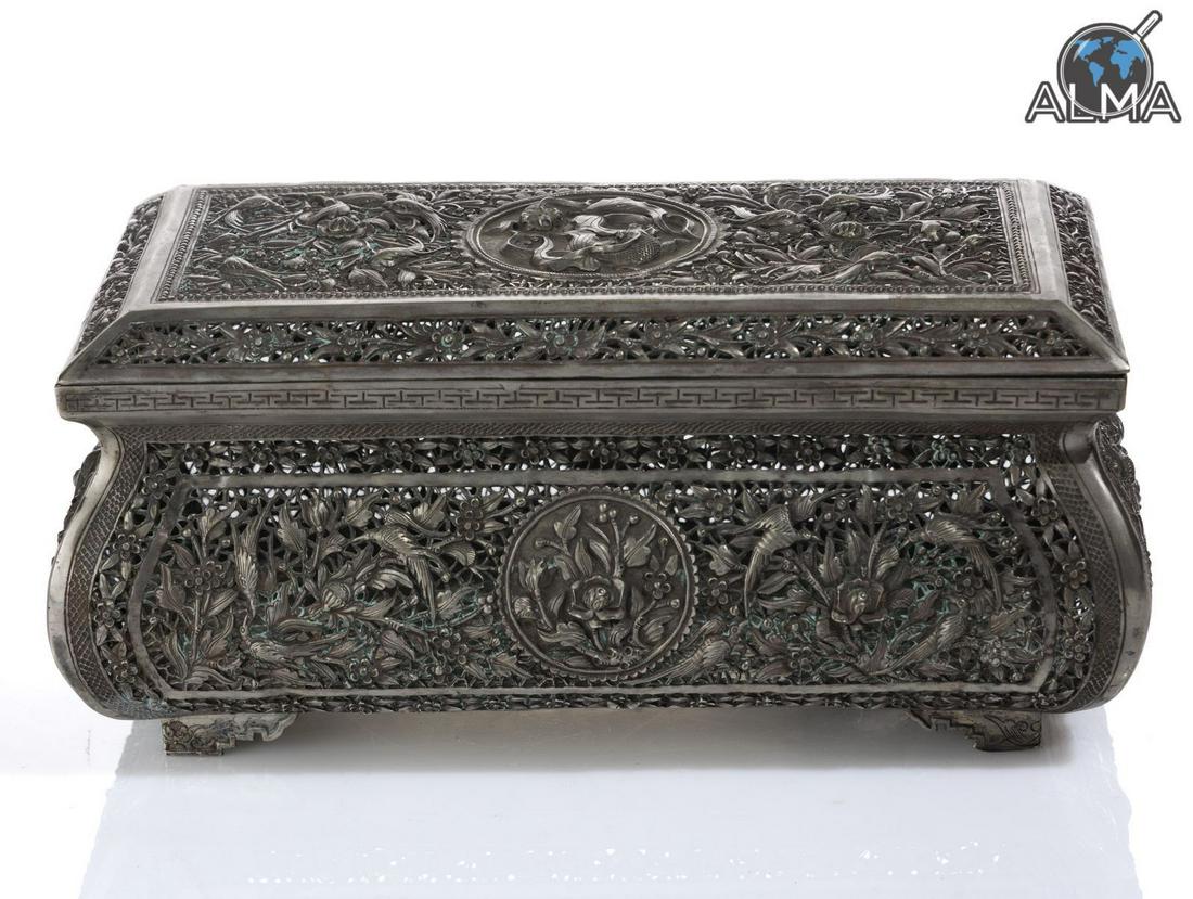 Chinese Large Impressive Silver Chest, Qing (?) (1 of 4)