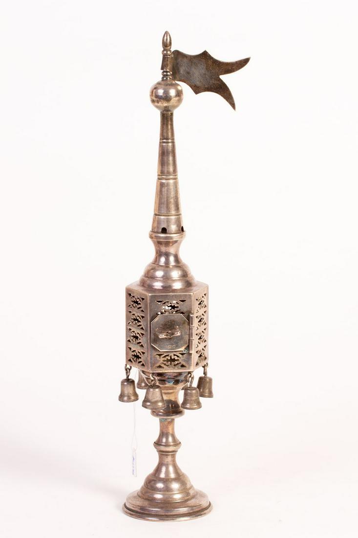 English Silver Besamim Tower, Made in London (1 of 4)