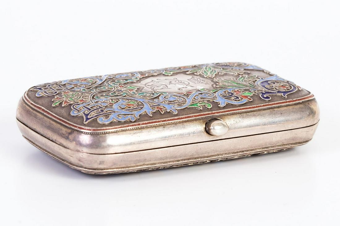 Russian silver and enamel cigarette case circa 1900 (1 of 5)