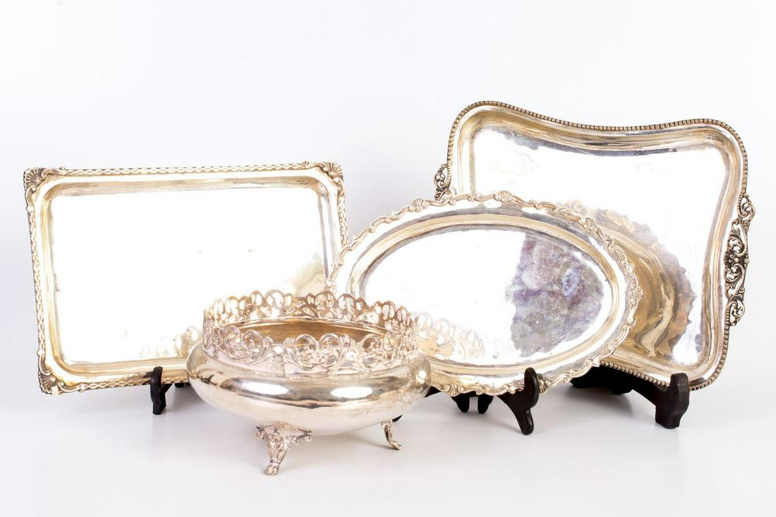 Assortment of 4 Old Silver Dishes (1 of 4)