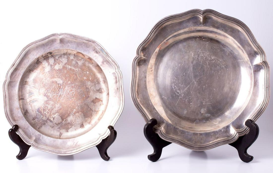 Two French Silver Plates, Apparently 18th century (1 of 3)