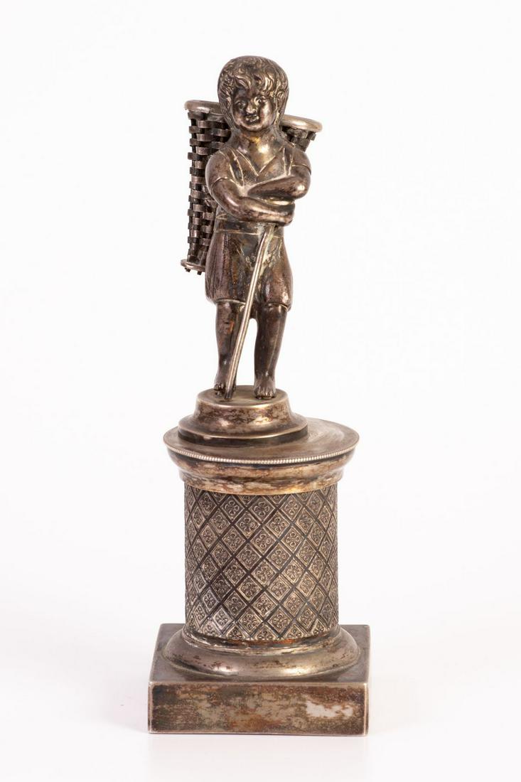 Antique European Silver Statuette in Shepherd Pattern (1 of 4)