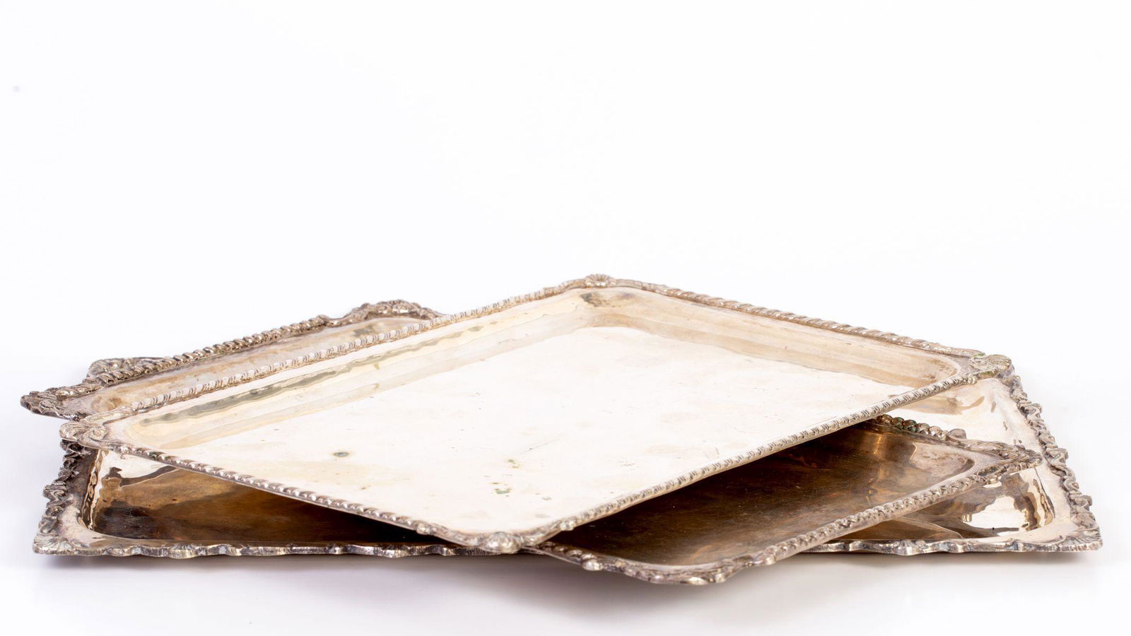 Assortment of Three Decorated Silver Trays (1 of 5)