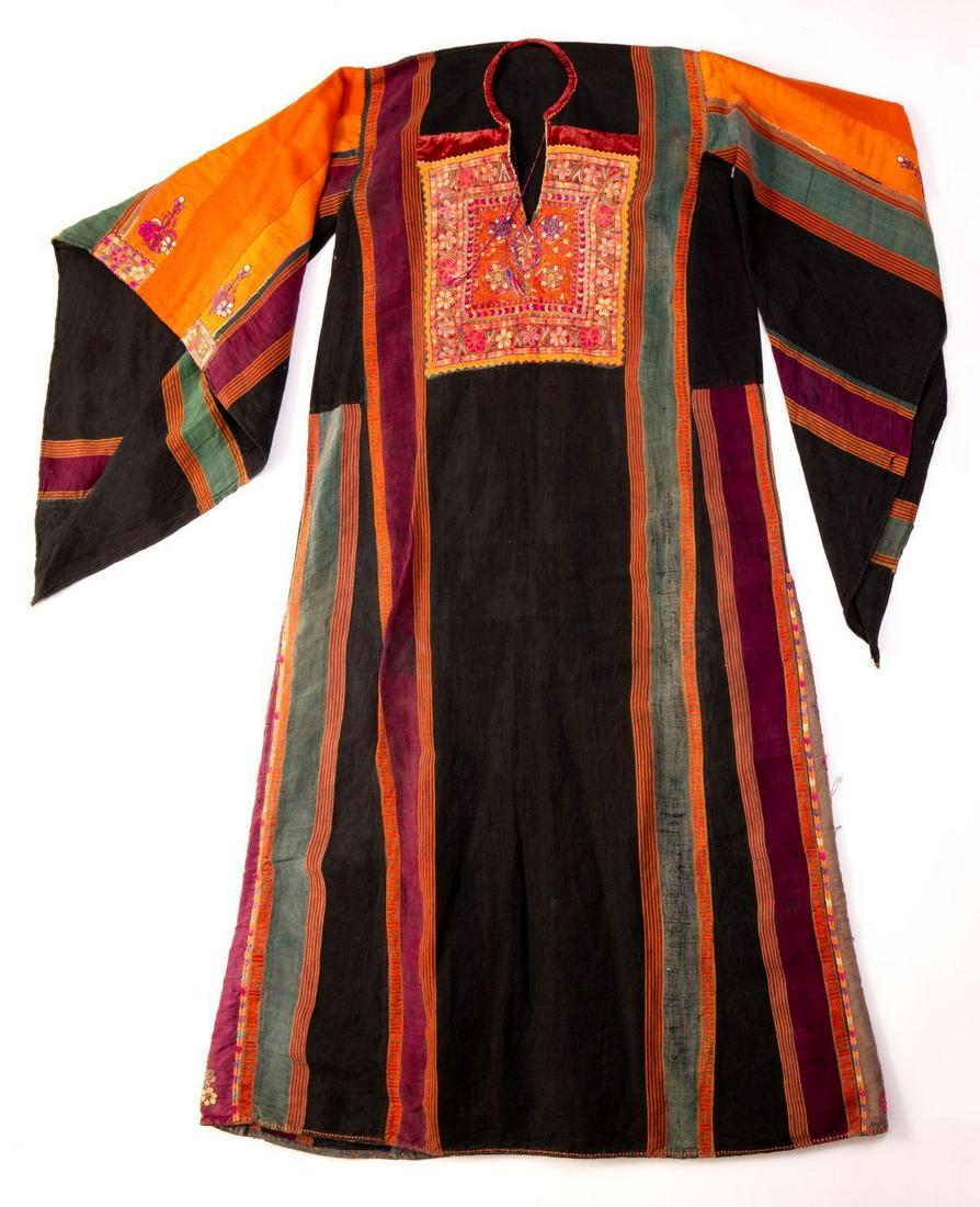 Palestinian Wedding Gown from circa 1900 Decorated w/ Stripes, Bethlehem Area (1 of 5)
