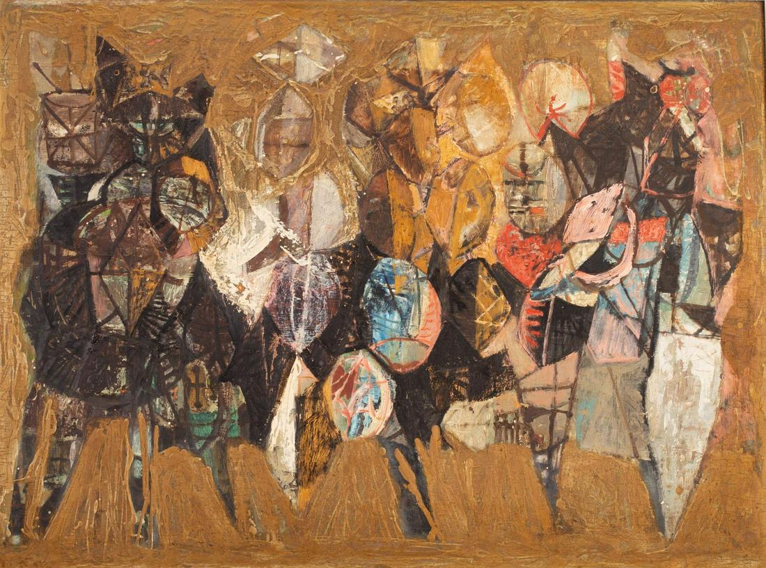 Shraga Weil - "Abstract Landscape" Oil on Wood (1 of 3)