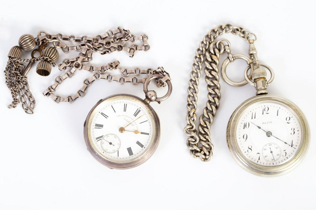 Lot of 2 Antique Silver Pocket Watches (1 of 2)