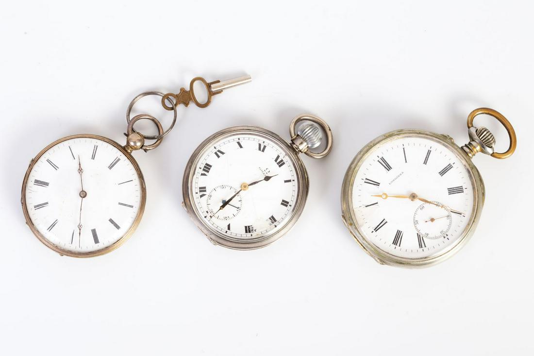 Assortment of 3 Silver Pocket Watches (1 of 2)