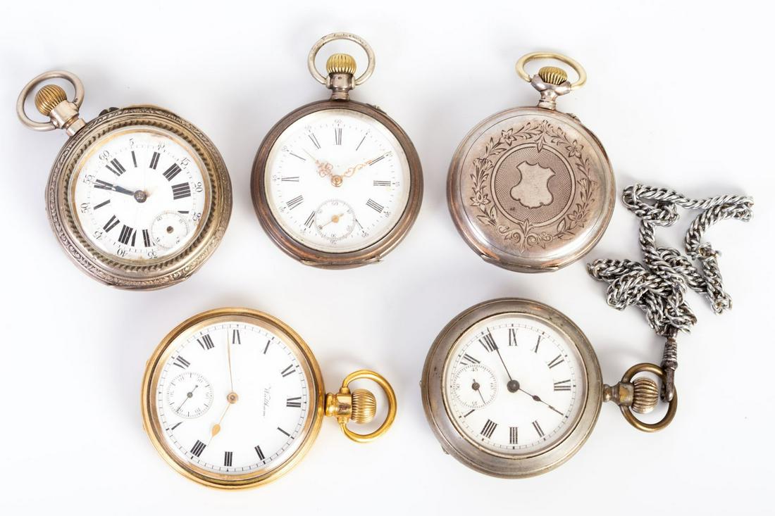 Assortment of 5 Pocket Watches (1 of 3)
