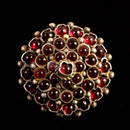 Large-sized Austro-Hungarian Gilded Silver & Garnet Ring