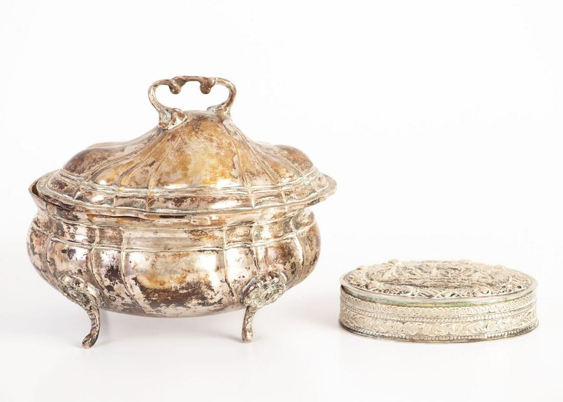 Two German Silver Etrog & Tobacco Boxes (1 of 4)