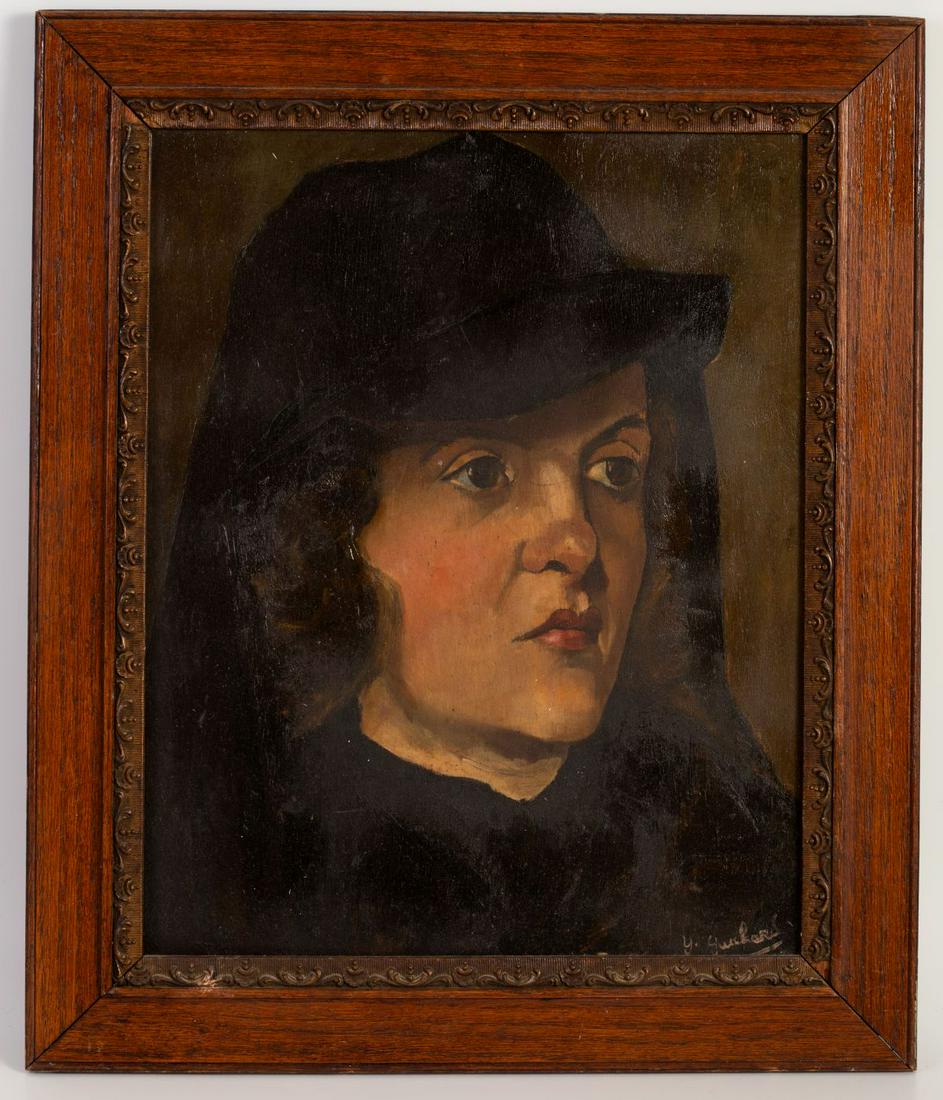Unknown Artist - "Portrait of a Woman", Oil on board (1 of 2)