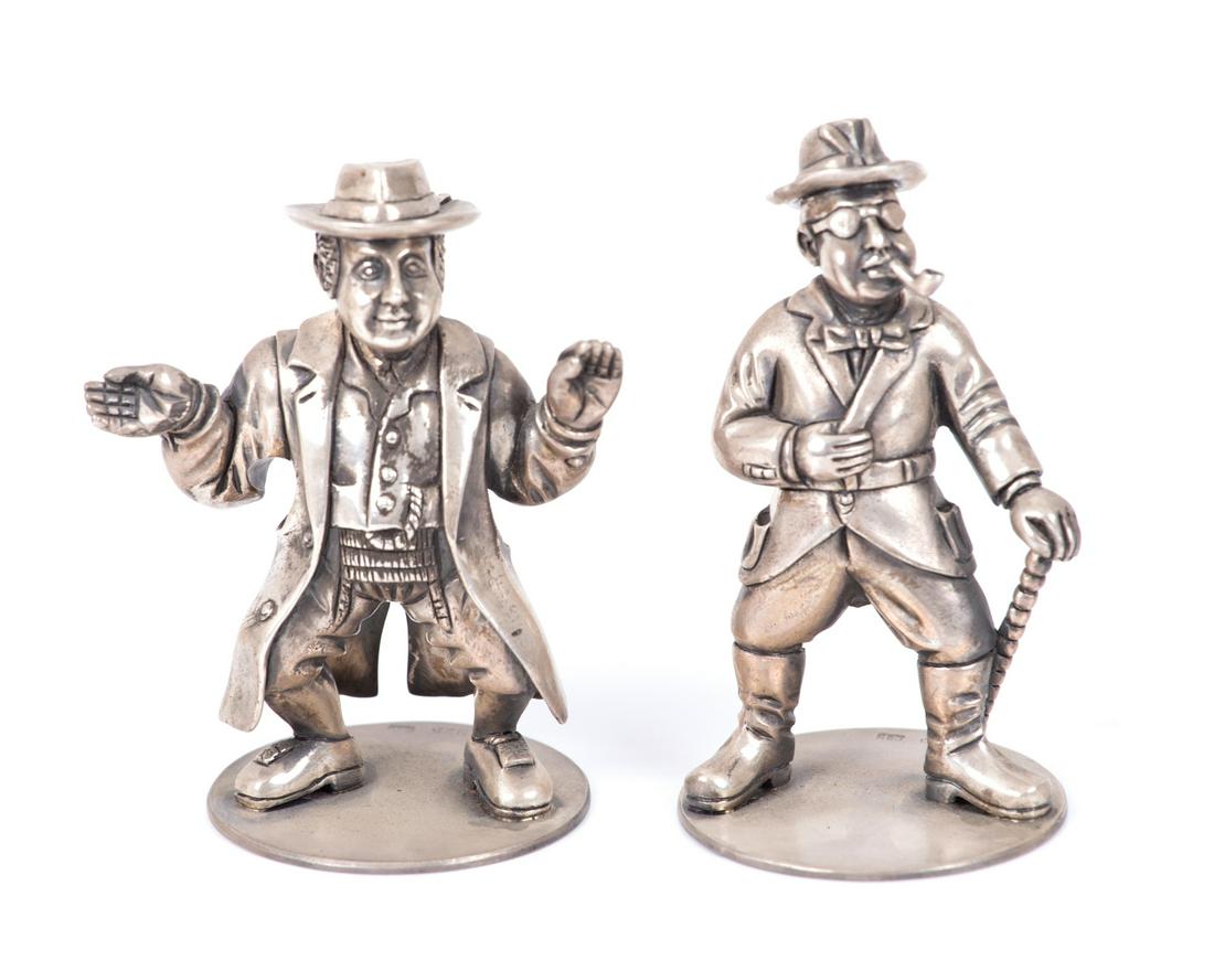 After Arthur Szyk - Two Silver Statuettes: After Arthur Szyk - Two Silver Statuettes in the figure of two brothers out of the four Passover brothers: the naive one and that who knows not how to ask. Height: 9 cm Total weight: 562 grams 