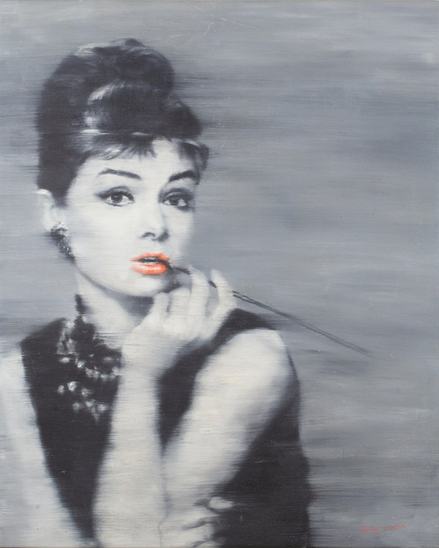 "Audrey Hepburn" paint on canvas, signed (1 of 2)