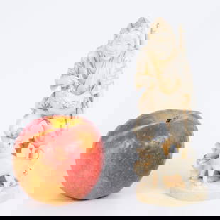 An old kimono featuring a woman and a cat, from Japan, from the early 20th century.: An intriguing kimono featuring an elderly huntress carrying a bag and a hunting rifle, accompanied by a house cat. The kimono is adorned with numerous intricate engravings and shading details. 