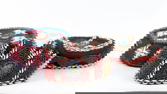 Three Ethnic Nepalese hats: Gemstones, turquoises, oysters, beads and metal applications are combined Dimensions: 10-20 cm