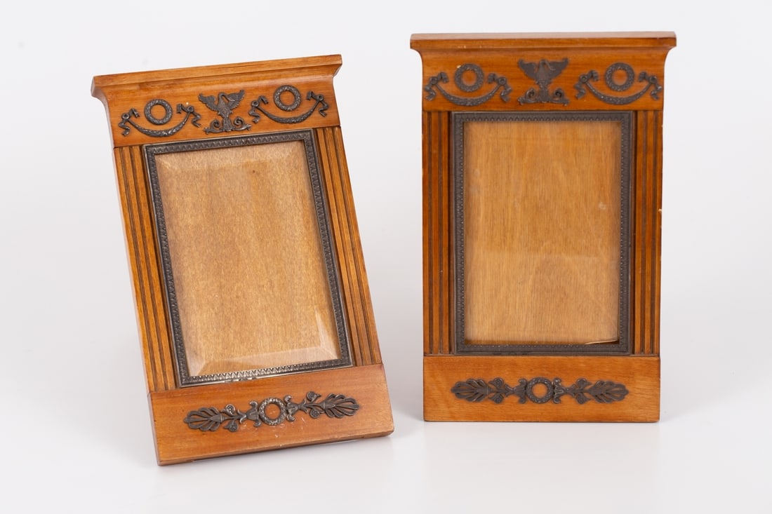 Pair of Faberge silver mounted wooden frames - Russia 1900 (1 of 3)