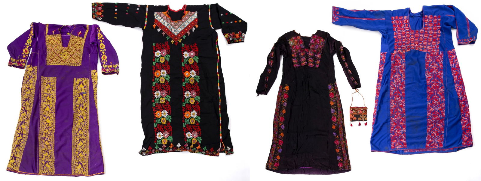 A collection of four Palestinian dresses (1 of 4)
