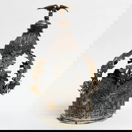 Impressive antique Torah crown made of silver (12) - Poland/Galicia 19th century