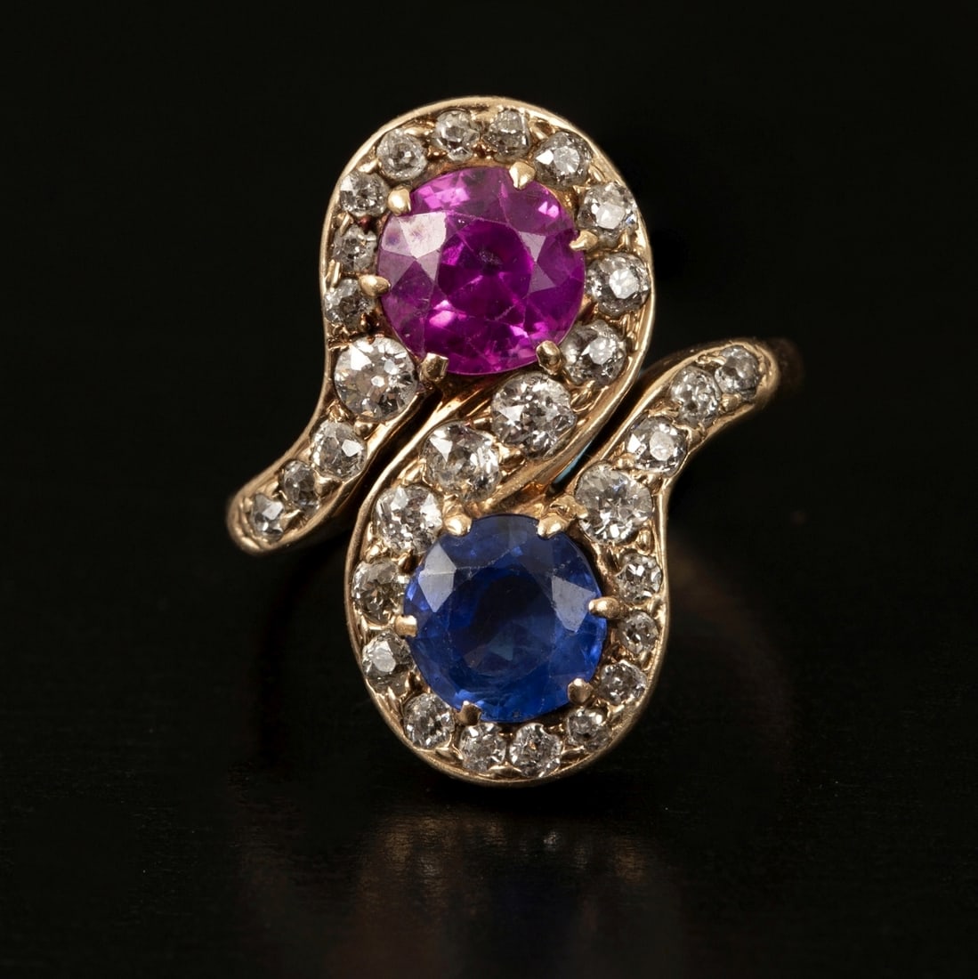 Art Deco 14K Gold, Sapphire and Diamond Ring (1 of 3)