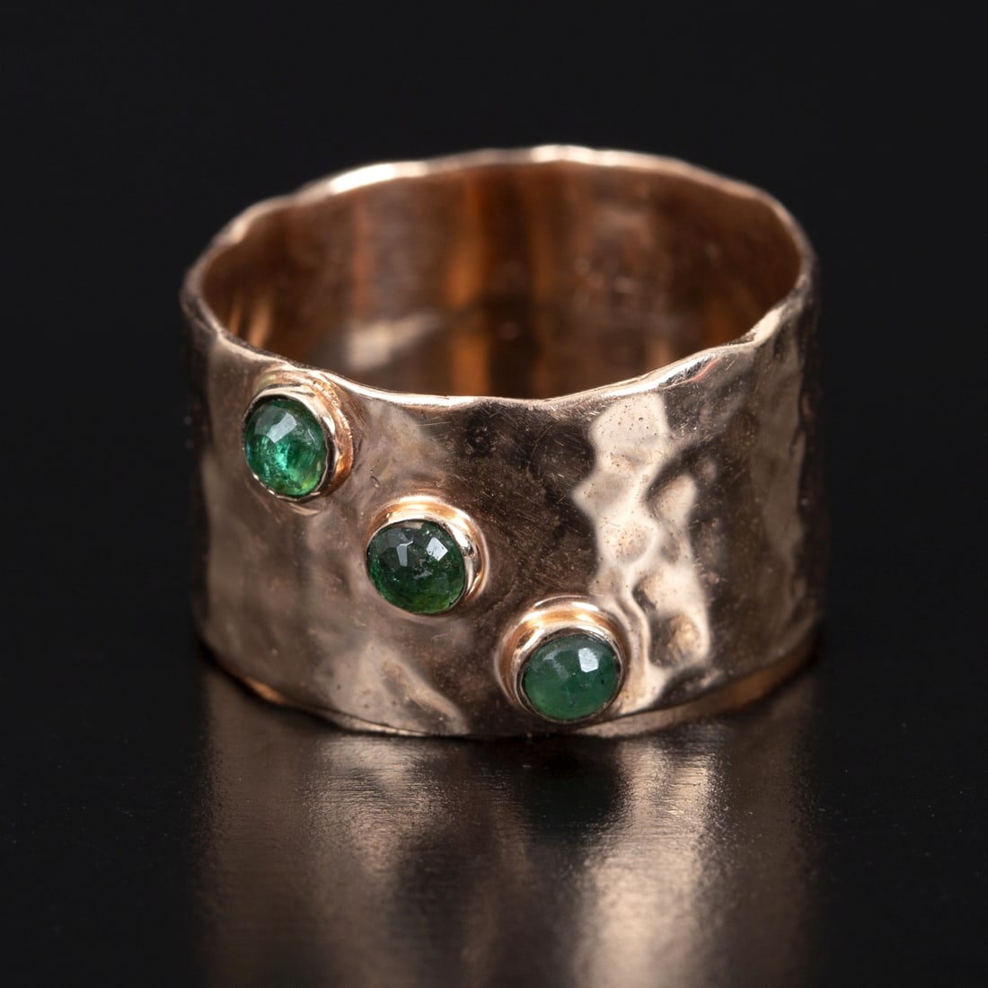 Artistic 14K Yellow Gold and Emerald Ring (1 of 4)