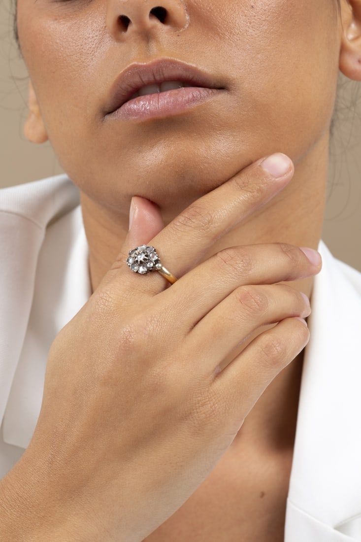 A Victorian 18K Gold and Diamond Ring (1 of 1)