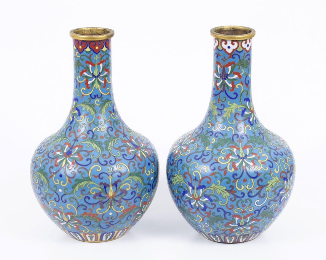 A Pair of Cloisonne Vases, China, Qing Dynasty (Qing 1644-1911) (1 of 4)