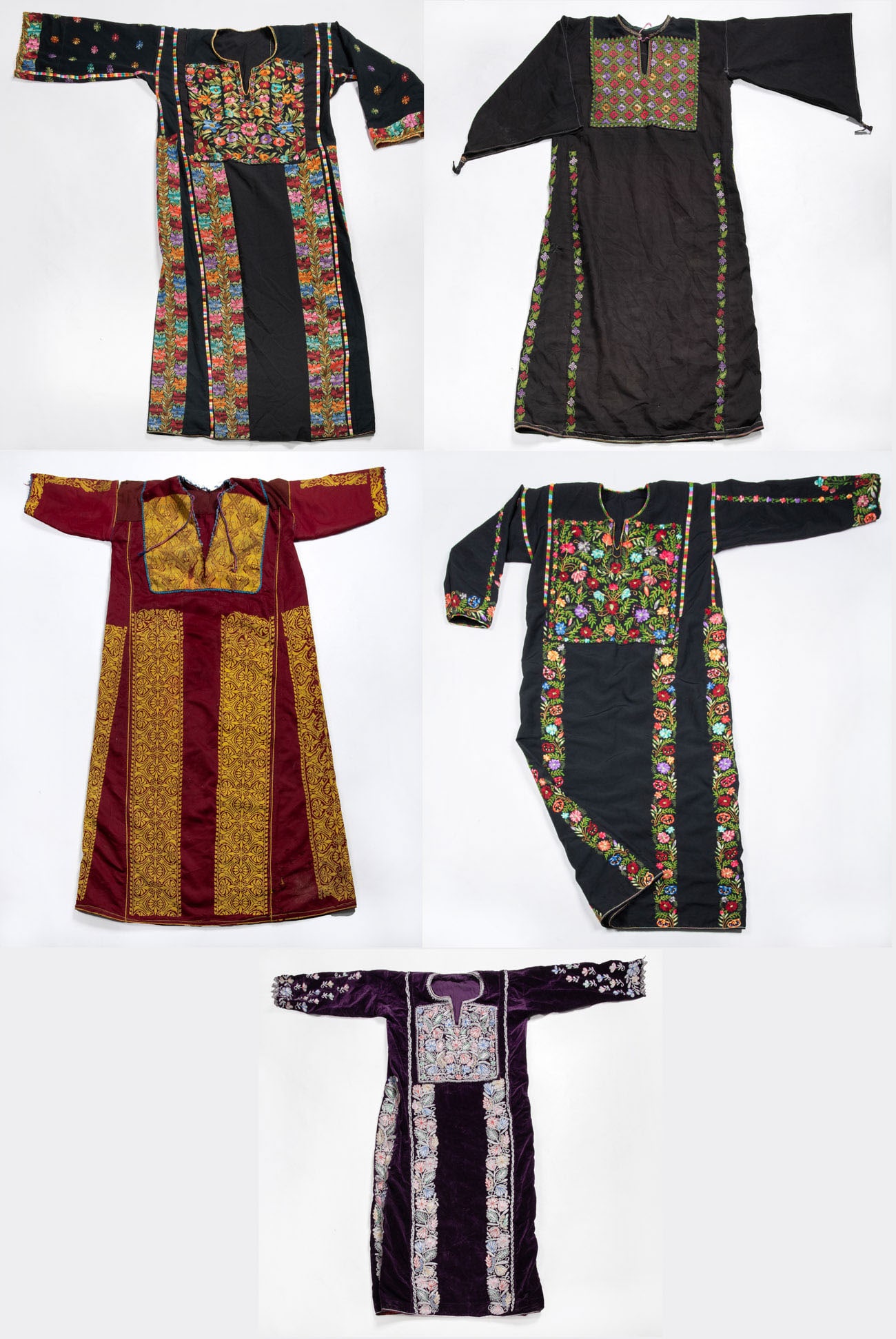 A Mixed Lot of Five Palestinian Embroidered Robes (1 of 11)