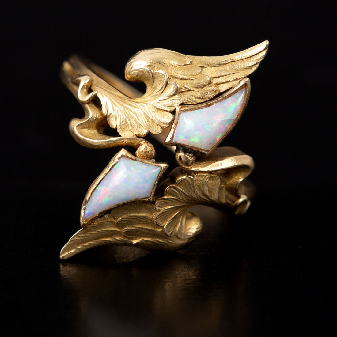 A French Art Nouveau 18K Yellow Gold and Opal Ring (1 of 3)