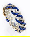 An Impressive 18K Gold Diamond and Enamel Bracelet