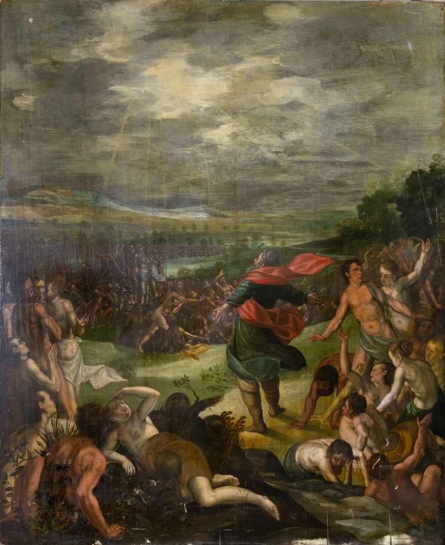 Attrib. Frans Floris the Elder (1516-1570), Descent from Mount Sinai