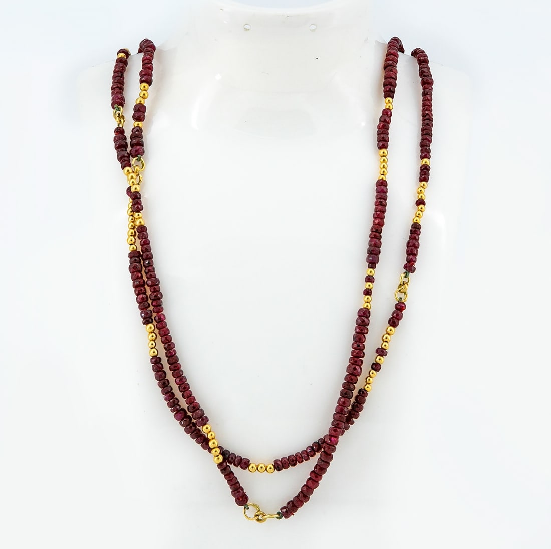 A 14K Gold and natural Ruby Necklace (1 of 3)
