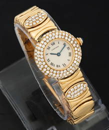 A Cartier Colisee 18K Yellow Gold and Diamond Ladies Wristwatch
