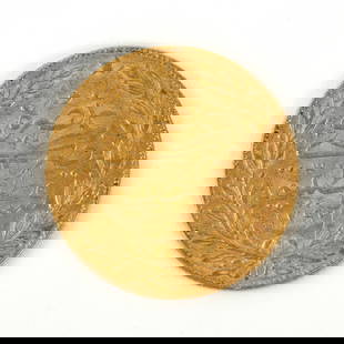 A 100 Kurush Ottoman Gold Coin (Abdul Hamid?II), 1905 (AH?1293/31): A 100 Kurush Ottoman Gold Coin (Abdul Hamid?II), 1905 (AH?1293/31)  Gold: (916.7 fineness)   Diameter: 22?mm   Thickness: 1.0?mm   Weight: 7.216?gr   Pure gold content: ~6.62?gr   <