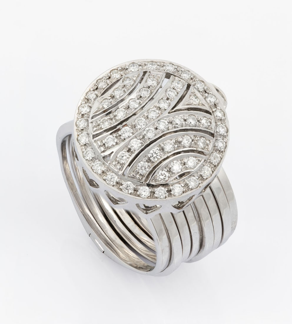 A Unique 18K White Gold and Diamond Ring-Bracelet (1 of 5)