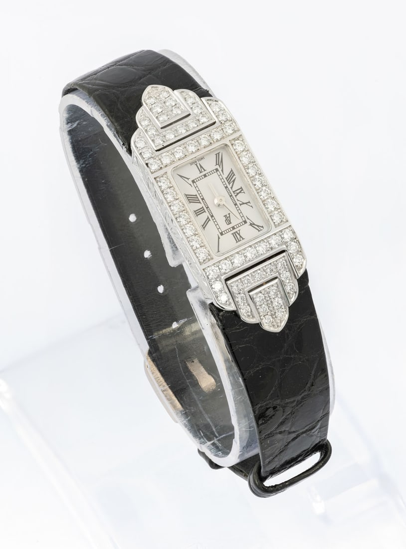 An Audemars Piguet ? Charleston 18 K White Gold and Diamond Ladies Wristwatch, Switzerland, c. 1990s (1 of 4)