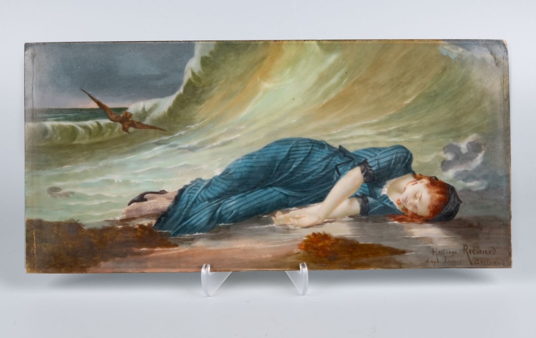 An Enamel Painting on Tile, Hortense Richard (1858-1940), 19th Century: An Enamel Painting on Tile, Hortense Richard (1858-1940), 19th Century 30×14.5 cm Condition: For a full condition report, please email us at: office@alma.auction.