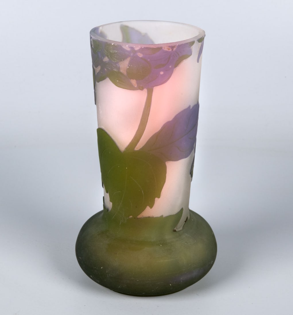 A Galle Cameo Acid Etched Glass Vase, France, Early 20th Century (1 of 3)