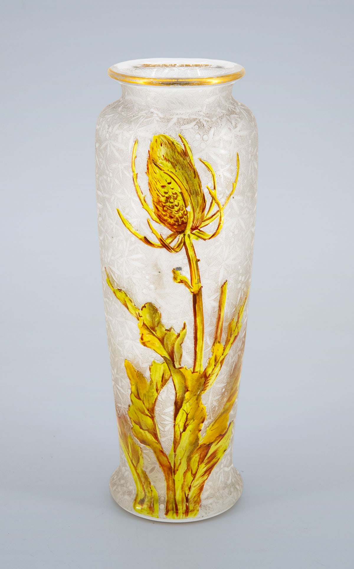 A Etched Glass Vase, Probably France, Early 20th Century (1 of 2)