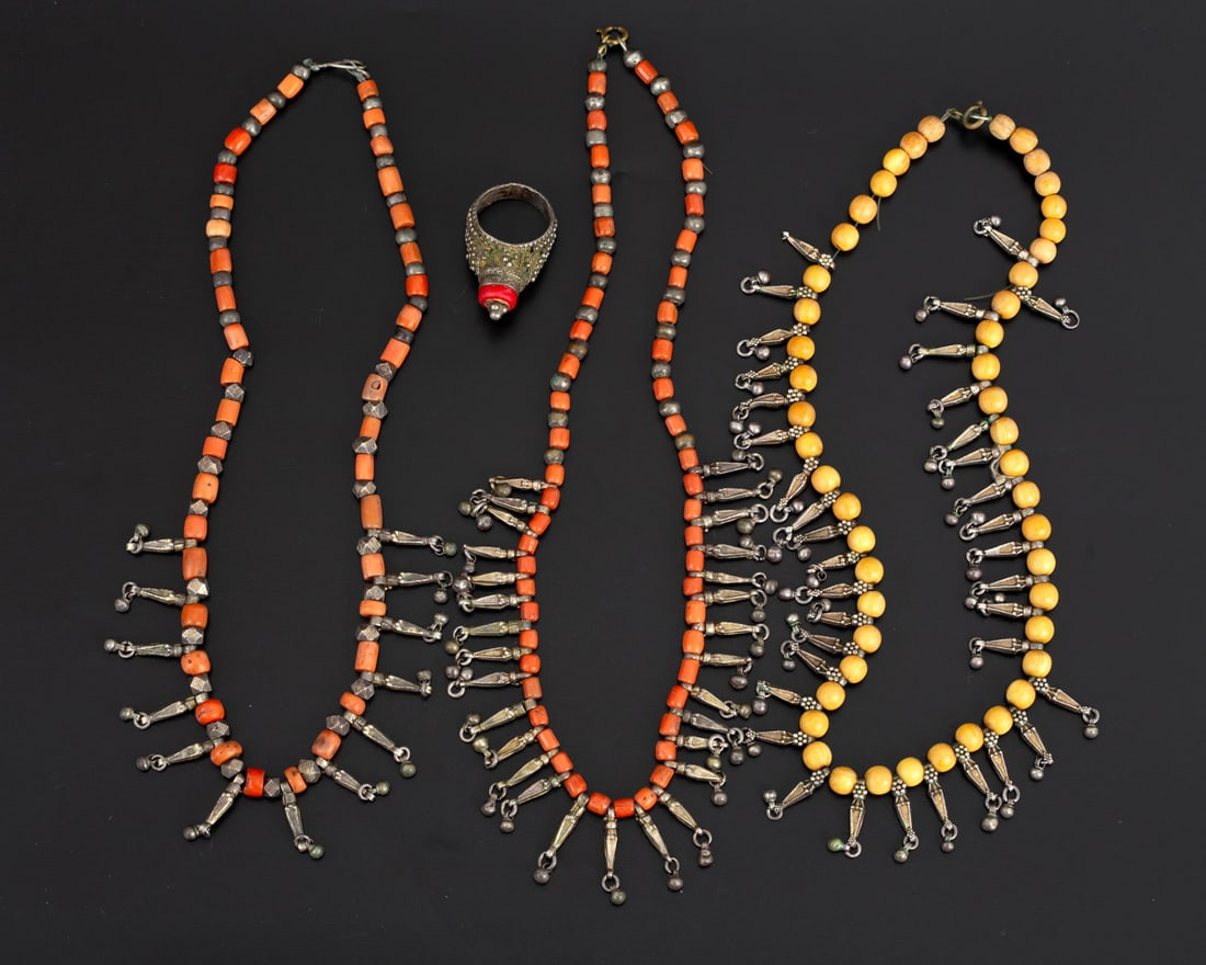 A Lot of Four Ethnic Silver and Gemstone Adorned Jewels (1 of 5)