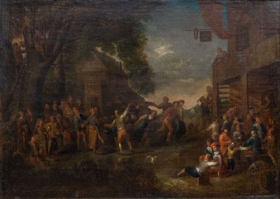 In the Manner of David Teniers the Younger (18/19th Century Flemish School), Peasant Fair: In the Manner of David Teniers the Younger (18/19th Century Flemish School), Peasant Fair Oil on canvas Inscribed with a monogram and numbered 150 (on the reverse). 41 x 57 cm
