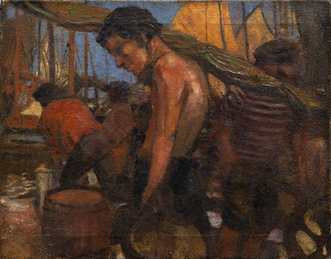 Attrib Henry Scott Tuke (1858-1929), Seamen at the Dock (1 of 2)