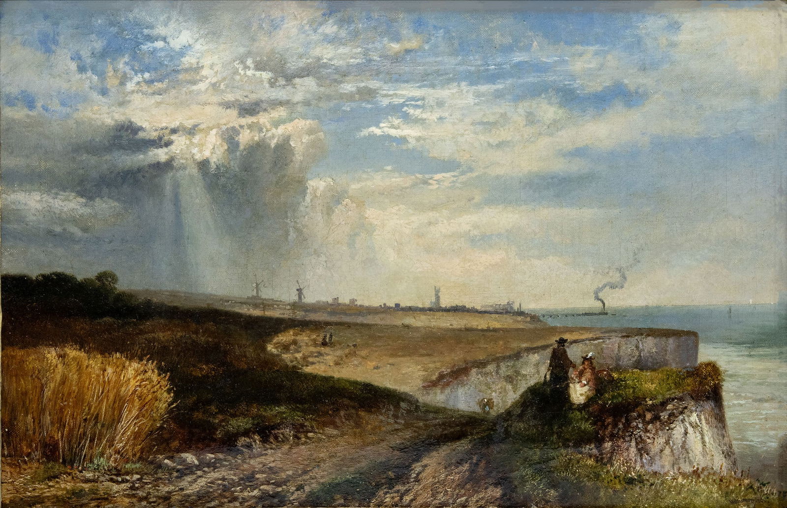 James Vivien de Fleury (1847-1902) A View from a Cliff: James Vivien de Fleury (1847-1902) A View from a Cliff Oil on canvas 1860 Signed and dated 1860 (lower right). 31 x 47 cm Condition: For a detailed condition report