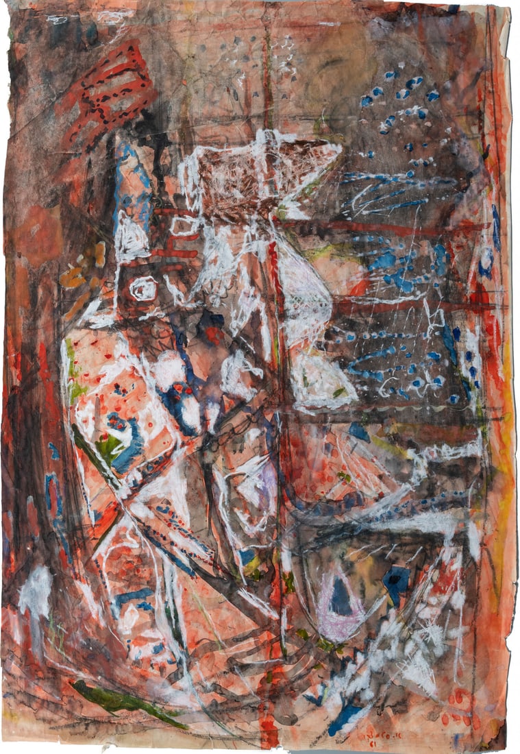 Avigdor Stematsky (1908-1989), Abstract: Avigdor Stematsky (1908-1989), Abstract Watercolor on paper 1961 Signed and dated 61 (lower right). 67 x 46 cm Provenance: Private collection, Israel